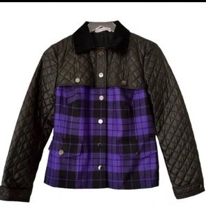 Per Se by Carlisle size 4 Crossroards purple & black plaid wool jacket